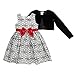 Youngland Girls' 2 Piece Glitter Print Mesh Dress with Cardigan