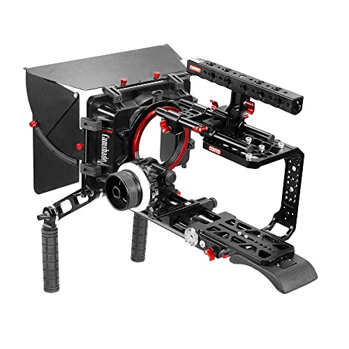 CAMTREE Hunt Professional Shoulder Mount Cage Kit for Blackmagic URSA Mini 4K/ Pro 4.6K | Matte Box, Follow Focus with Top Handle Cage + Dovetail Plate for Quick Tripod Mounting (CH-BMUM-SK)