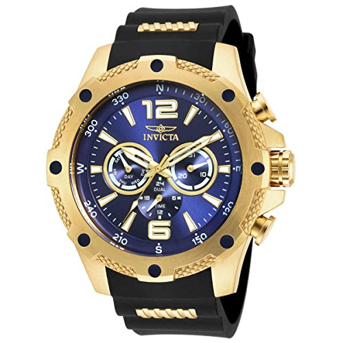 Invicta Men's 19659 I-Force 18k Gold Ion-Plated Watch with Black Polyurethane Band