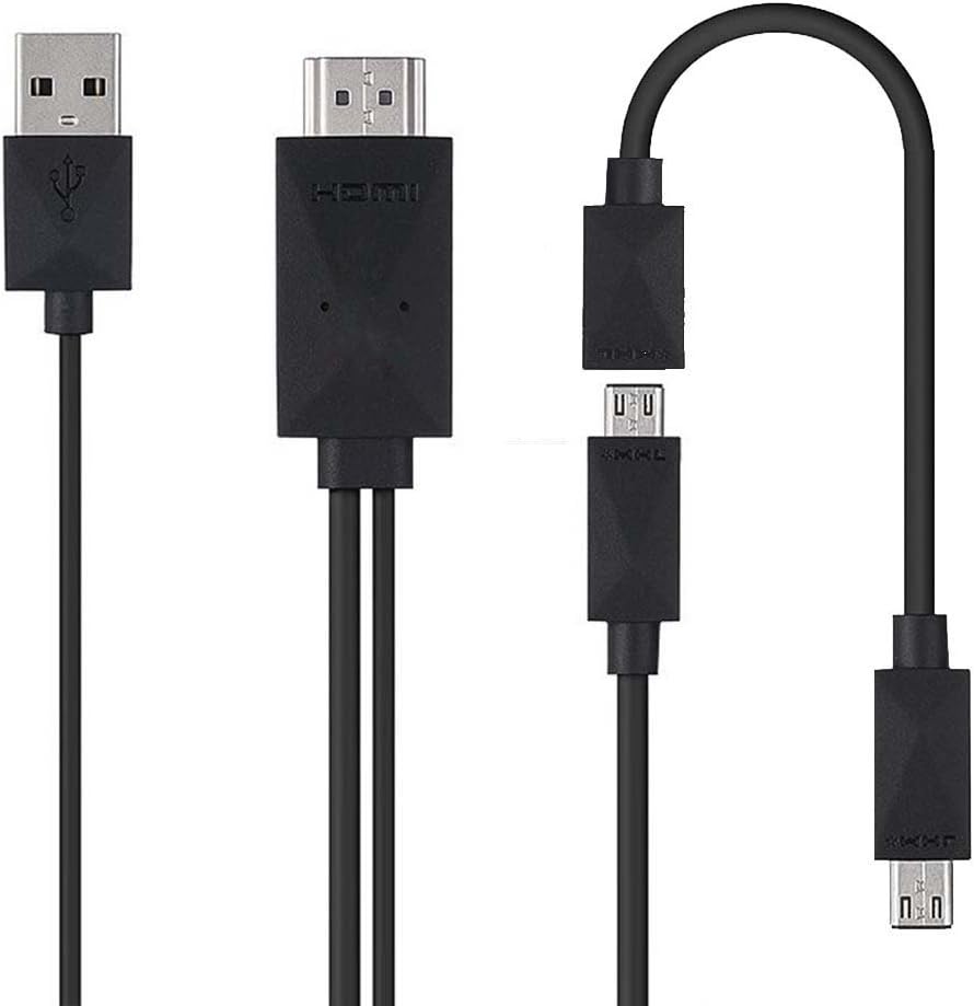 DSHS MHL Kit Universal MHL Micro USB to HDMI Cable 6.5 Feet/2M 1080P HDTV Adapter for Samsung Galaxy S5 S4 S3 Note 3 (N5100 N9000 N9006) Note 8.0 HTC LG and More MHL-enabled Phones