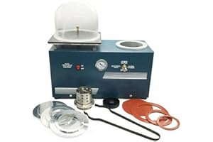 BJTDLLX 2L Vacuum Investing Casting Machine 1/2 HP, 110V Jewelry Lost Wax Cast Combination Vacuum Investing Casting Investment Machine for Jewelry Makers, 11"X 11" Workbench &9" X 8" Vacuum Hood