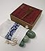 THY COLLECTIBLES Set of 3 Drilled Yoni Eggs Green Jade Stone Egg for Kegel Exercise Pelvic Floor Muscles Vaginal Exercise Ben Wa Ball Health Care for Women Beautiful Brocade Gift Box & Pouch