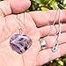 Zenergy Gems CHARGED Natural Himalayan Gemstone Crystal Puffy Heart Pendant Necklace + 20