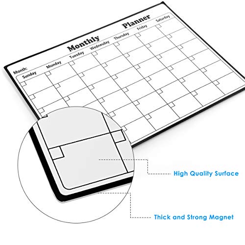 Owlike Dry Erase Monthly Calendar Large Magnetic Calendar Whiteboard Planer for Refrigerator Fridge Office Family Kitchen Wall -Easy Scrubbing - Thumbnail 3