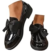 Pink Loafers for Women Patent Leather Shoes for Women Bow Loafers Slip-On Flat Shoes Casual Comfort Footwear Orthopaedic Anti-Slip Penny Loafer Comfort Slip on Low Heel Footwear