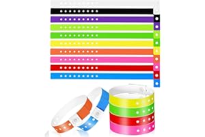 Gorilley Plastic Wristbands 60 Pcs Vinyl Wristband Set in 10 Neon Color Options for Party for Event Decorations