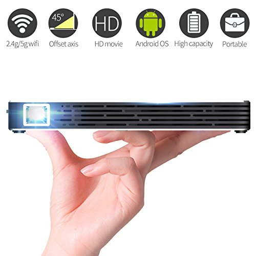 Toumei mini dlp smart projector,portable hd android vid…
