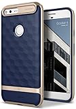 Google Pixel XL Case, Caseology [Parallax Series] Slim Dual Layer Protective Textured Geometric Cover Corner Cushion Design for Google Pixel XL (2016) - Navy Blue
