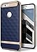 Google Pixel XL Case, Caseology [Parallax Series] Slim Dual Layer Protective Textured Geometric Cover Corner Cushion Design for Google Pixel XL (2016) - Navy Blue