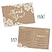 50 4x6 Kraft Thank You Postcards Bulk, Cute Rustic Matte Blank Thank You Note Card Stationery Set For Wedding, Bridesmaid, Bridal Baby Shower, Teachers, Appreciation, Religious, Business, Holidays