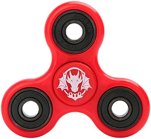 Tri-Spinner Fidget Toy EDC Focus Toy Stress Reducer with Hybrid Ceramic Bearing (Red+Black, One Size)