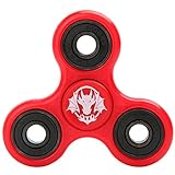 Tri-Spinner Fidget Toy EDC Focus Toy Stress Reducer with Hybrid Ceramic Bearing (Red+Black, One Size)