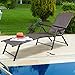 Tangkula Patio Lounge Chair Chaise, Adjustable Backrest Ergonomic Shape with Durable Handwoven Rattan Steel Frame Garden Lawn Pool Recliner Outdoor Furniture Wicker Lounger