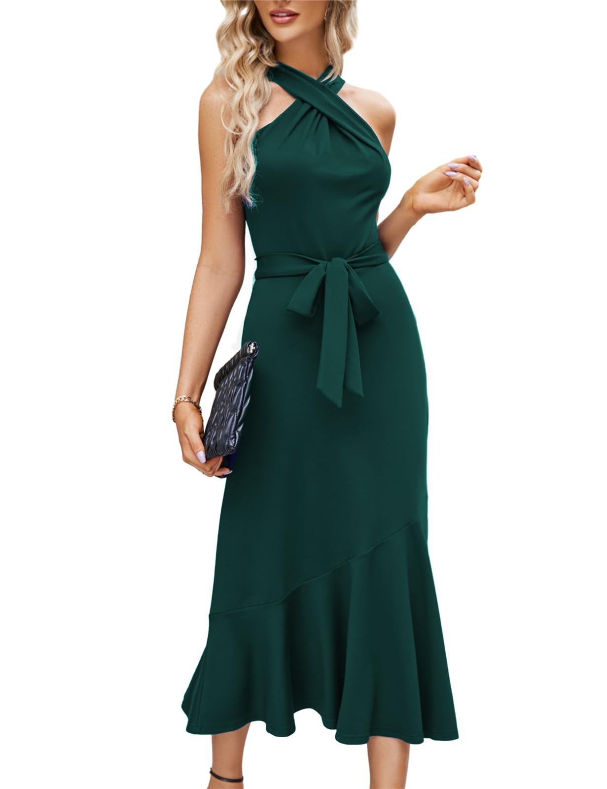 Formal Dress Halter Neck Dress Amazon JASAMBAC Formal Dresses For