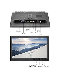 Monitor HD de 10.1 "para Mini TV y Reproductor de video para auto y pantalla de computadora Pantalla a color TFT LCD para cámara de respaldo para automóvil y sistema de seguridad para el hogar Compatible con bocinas BNC   AVI   VGA   HDMI