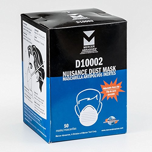Mercer Industries D10002 Disposable Dust Masks with Adjustable Nose-Clip (50 Pack)