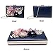 CARIEDO Flower Clutch Purse Evening Clutch Bag for Women Wedding Evening Hangbag with Pearl Beaded for Prom Cocktail Party(Pink)