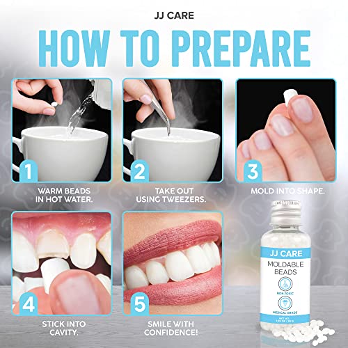 JJ CARE Temporary Tooth Replacement Kit with Dental Tools, Moldable