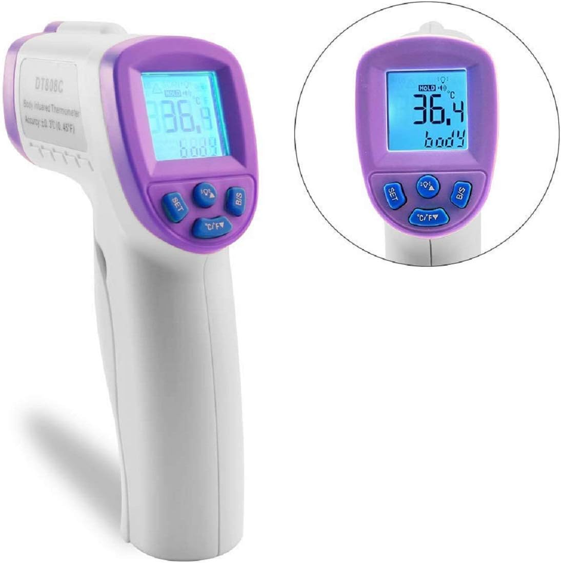 Infrared Temperature - 32-42℃(89-107℉) Non Contact Digital Thermometer Accurate Instant Readings Fever Temperature Measure Tool for All Ages, Adults, Infants and Elders