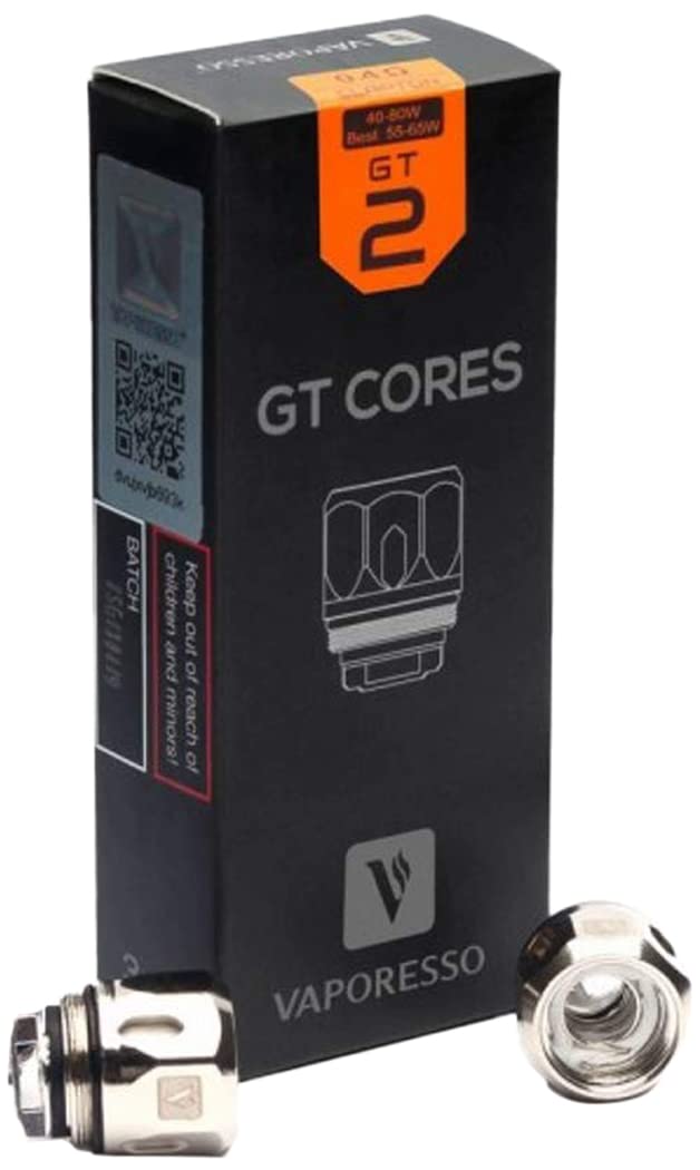 VAPORESSO GT CORE COILS FOR NRG TANK | GT2 | GT4 | GT6 | GT8 | GT CCELL - 3 Packs (no nicotine) (GT2-0.4Ω - 40w to 80w)