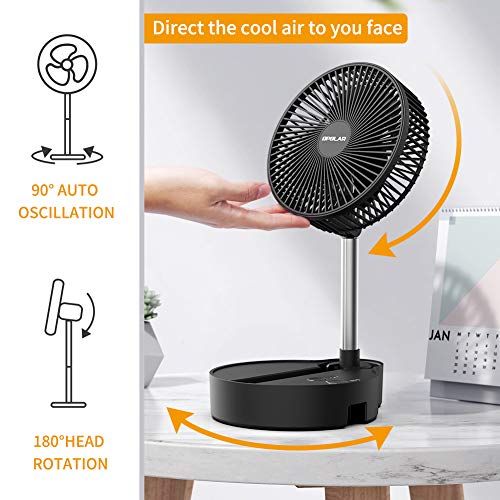 OPOLAR Battery Operated Portable Fan,Rechargeable Oscillating Fan