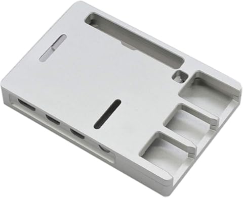 Nrpfell para Raspberry Pi 4 Modelo B Caja de AleacióN de Aluminio Metal CNC RefrigeracióN Ultradelgada DisipacióN de Calor de la Carcasa para Raspberry Pi 4B Solamente (Plata)