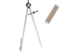 KEILEOHO 14 Inch Professional Precision Woodworking Compass, Compass with Lock, Adjustable Locking Wing Divider Scriber, Compass for Geometry, Pencil Compass for Woodworking, Drawing, Drafting