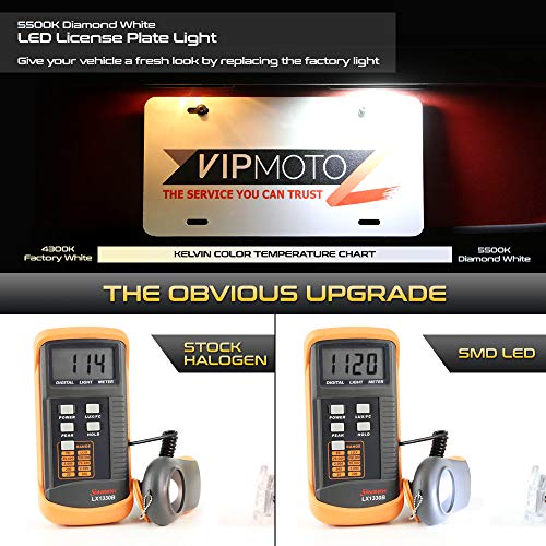 VIPMOTOZ Full LED License Plate Light Lamp Assembly Replacement For Mercedes-Benz W463 G-Class Wagon AMG - 6000K Diamond White, 2-Pieces