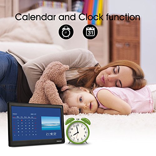 TENKER [Update Version] 10-inch HD Digital Photo Frame with Auto-Rotate/Calendar/Clock Function, MP3/Photo/Video Player with Remote Control - Thumbnail 7