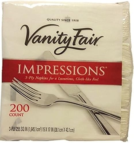 Amazon Com Vanity Fair 3 Ply Dinner Impressions Napkins 200 Count Kitchen Dining