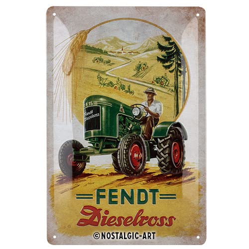 Nostalgic-Art Retro Tin Sign, 20 x 30 cm, Fendt - Dieselross - Gift Idea for Tractor Fans, Original Licensed Product (OLP), Made of Metal, Vintage Design, Tin Signs Sayings