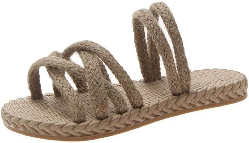 Amazon.com: Women's Comfortable Walking Woven Sandals with Arch Support, Low-Top Non Slip 