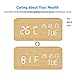 BlaCOG Digital Alarm Clock with Wooden Desk LED Time, Week, Date/Month/Year and Temperature Display, Battery/USB Powered, 3 Alarm Settings, Adjustable Brightness Bamboo/White
