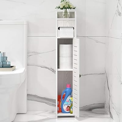 Buy Small Bathroom Storage Cabinet Floor Cabinet With Doors And Shelves Bathroom Organizers And Storage Thin Toilet Vanity Cabinet Towel Storage Shelf For Paper Holder Wood Grain Online In Costa Rica B08p2wd2c9