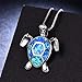 Vanessa Australian Fire Opal Sea Turtle Rings Pendant Necklace 18