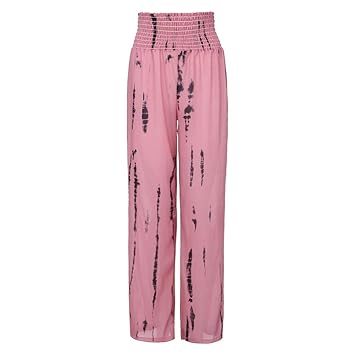Smileq Moda Mujer Pantalones Cintura Alta Tie Dye Imprimir