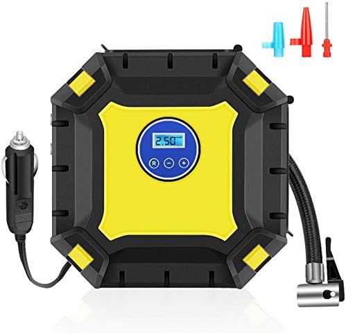 Portable Air Compressor, Auto Electric Digital Tire Inflator, 12V 100 PSI Tire Pump for Car, Bicycle, Airbed, Motorcycle