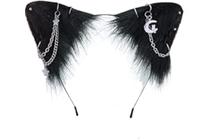 VIGVAN Cat Cosplay Ears Accessories Punk Gothic Cross Cat Ears Headbands Clips