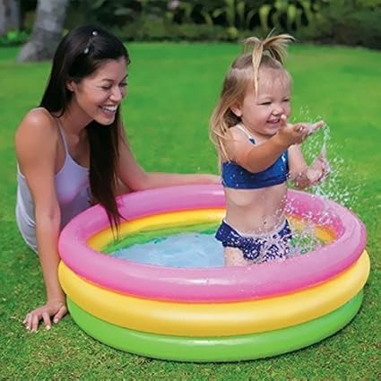 Akshaj Soft Inflatable Baby Pool Bath Water Tub For Kids 3 Ft