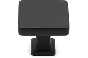 KOOFIZO 10 Pack Black Cabinet Knobs Matte Black Drawer Knobs K08 Square Single Hole Cabinet Pulls for Cabinets Drawer Dresser Cupboard Bedroom Closet Bathroom Vanity