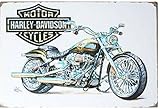 Harley Davidson Motorcycle Art, Metal Tin Sign, Size 8