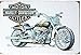 Harley Davidson Motorcycle Art, Metal Tin Sign, Size 8" X 12"