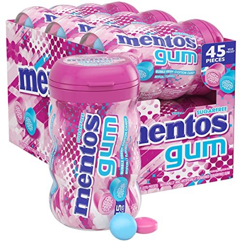 Mentos SugarFree Chewing Gum with Xylitol, Bubble Fresh Cotton Candy