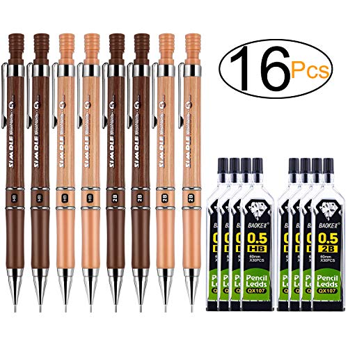 Mechanical Pencil Set, ExcelFu 16 Pieces 0.5 mm Mechanical Pencils with 2B/HB Lead Refills for Writing, Drawing, Signature