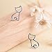 Hollow Cat Studs Earrings Necklace Mini Ear Crawler Climbers Cute Open Little Cat Pet Dangle Tiny Kitten Pendant Collarbone Necklace Charms Jewelry Necklace Set