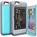 TORU CX PRO iPhone SE Wallet Case with Hidden ID Slot Credit Card Holder Hard Cover for Apple iPhone SE/iPhone 5S / iPhone 5 - Cyan