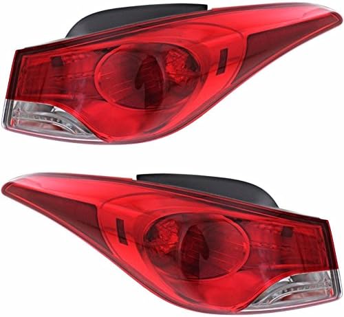 Fits for 11-13 Hyundai Elantra Sedan Left &amp; Right Set Tail Lamp Assembles Quarter Mounted w/o LED