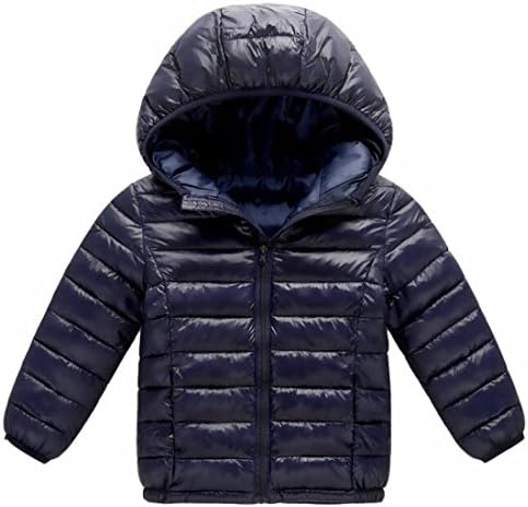 YUNY Boys Girls Simple Lightweight Zipper Solid Hooded Down Coat