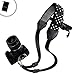 USA Gear Camera Sling Shoulder Strap - Adjustable Neoprene, Safety Tether, Accessory Pocket, DSLR Strap Quick Release - Compatible with Canon, Nikon, Sony and More DSLR Mirrorless Cameras (Polka Dot)