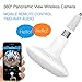 JUKEY Light Bulb Camera 1536P Camera PIR Body Sensing Motion Detection Night Vision 360 VR Panoramic Security Camera V2.0 Smart LED Flood Light, APP for Android iOS